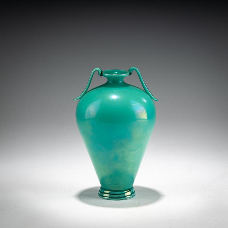 Hauptbild zu Objekt, Small vase with handles 'Iridato', c. 1933, Napoleone Martinuzzi, Zecchin-Martinuzzi, Murano, 181B 569