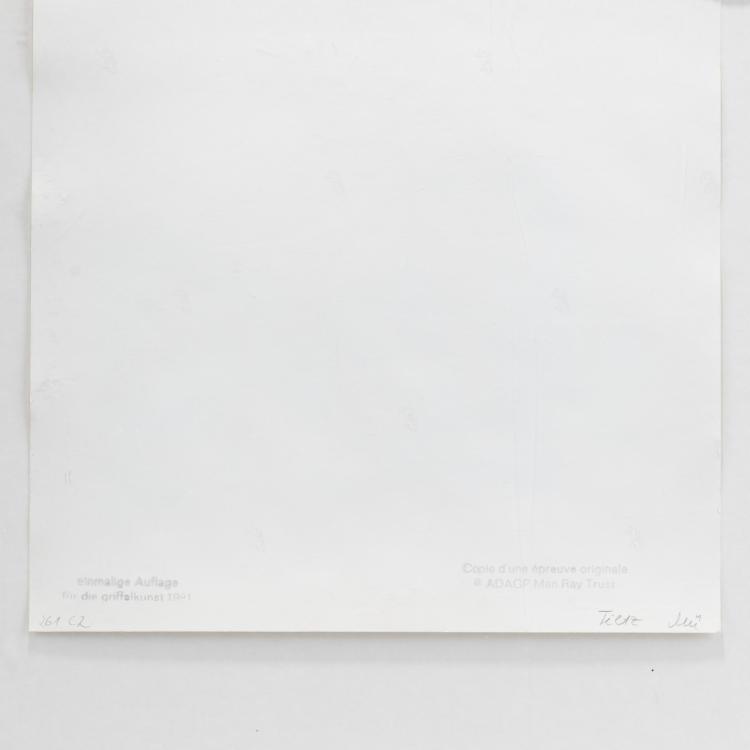 Bild 1 zu Objekt, 'Retour &agrave; la Raison', 1923 (printed 1991), Man Ray, Griffelkunst-Vereinigung Hamburg e.V. (Publ.), 181C 757