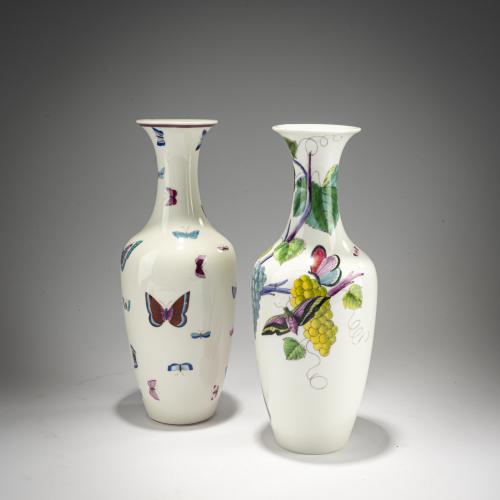 Two vases with grapevines and butterflies, for A. Dallmayer, 1953