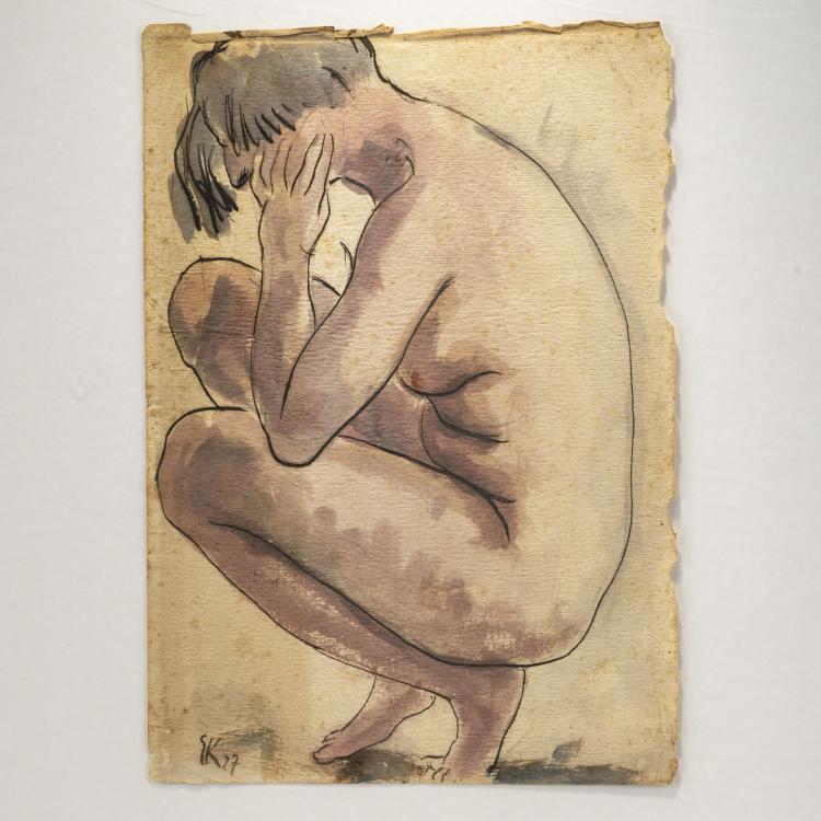 Hauptbild zu Objekt, Squatting Nude, 1927, Erich Kuhn, 181C 727
