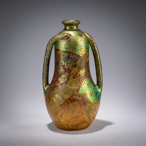 Handle vase with lobster, 1900