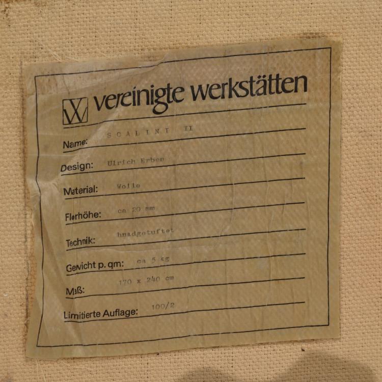 Bild 2 zu Objekt, Teppich 'Scalint II', 1985 (Entwurf), Ulrich Erben, Vereinigte Werkst&auml;tten, M&uuml;nchen, 182C 779