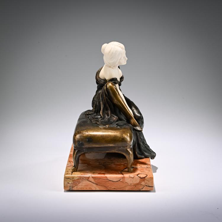 Bild 2 zu Objekt, Chryselephantin-Figur 'Beim Fertigmachen', vor 1914, Peter Tereszczuk, Tereszczuk & Ullmann, Wien / Vienna, 182A 291