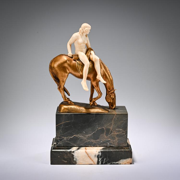 Hauptbild zu Objekt, Chryselephantine figure 'Rider', c. 1908, Albert Hinrich Hussmann, 182A 273