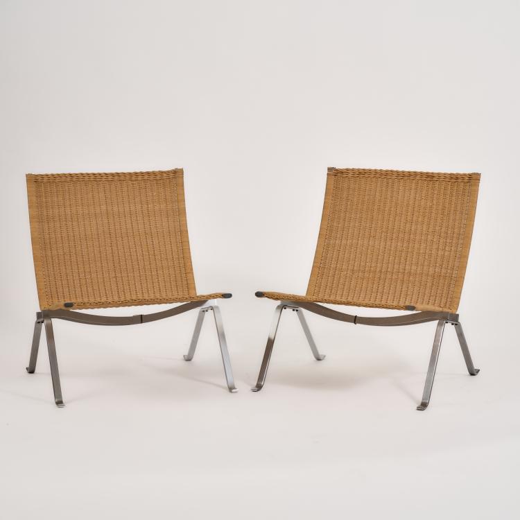 Hauptbild zu Objekt, Two armchairs 'PK 22', 1955 (design), Poul Kjaerholm, Fritz Hansen, Aller&oslash;d, 182B 543