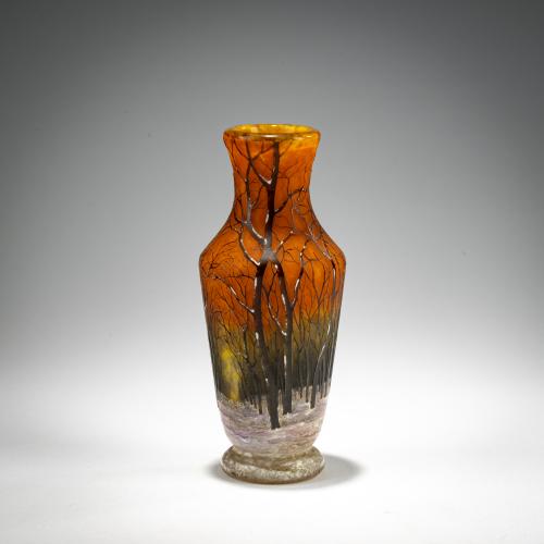 Small 'Crépuscule neige' or 'Paysage d'hiver' vase, c. 1902