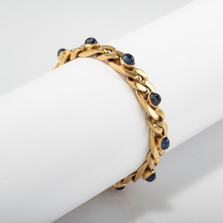 Hauptbild zu Objekt, Curb bracelet with sapphire cabochons, 182D 1124