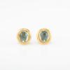 Pair of stud earrings with aquamarine cabochons