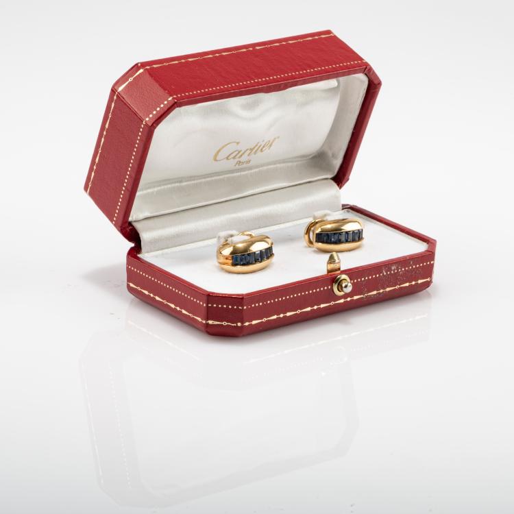 Bild 2 zu Objekt, Pair of 'Odin' stud earrings with sapphires, 1980s, Cartier, Paris, 182D 1112