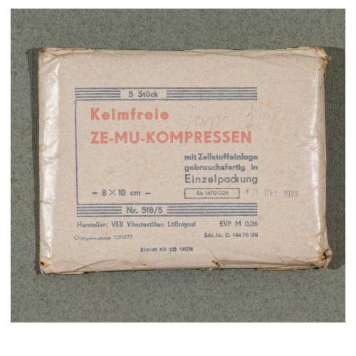 Keimfreie Ze-Mu-Kompressen (Wirtschaftswert), 1977
