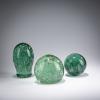 Three Victorian 'Glass Dumps' - paperweights or doorstops, presumably 1870-80