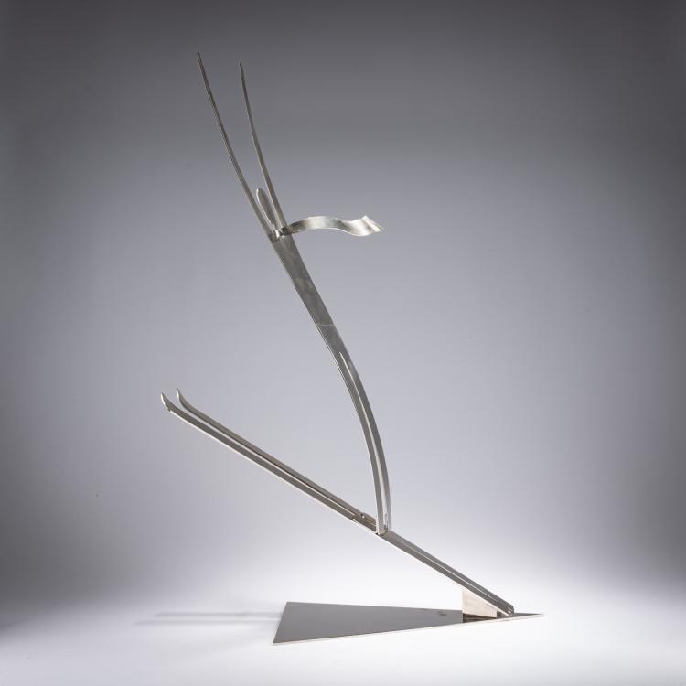 Hauptbild zu Objekt, Metal figure 'Ski jumper', c. 1960,  Hagenauer, Hagenauer, Wien / Vienna, 182A 270