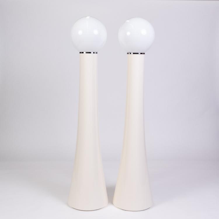 Hauptbild zu Objekt, Zwei Stehleuchten '4059', 1970 (Entwurf), Annig Sarian, Kartell, Noviglio, 182C 855