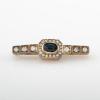 Brooch with sapphire and diamonds
