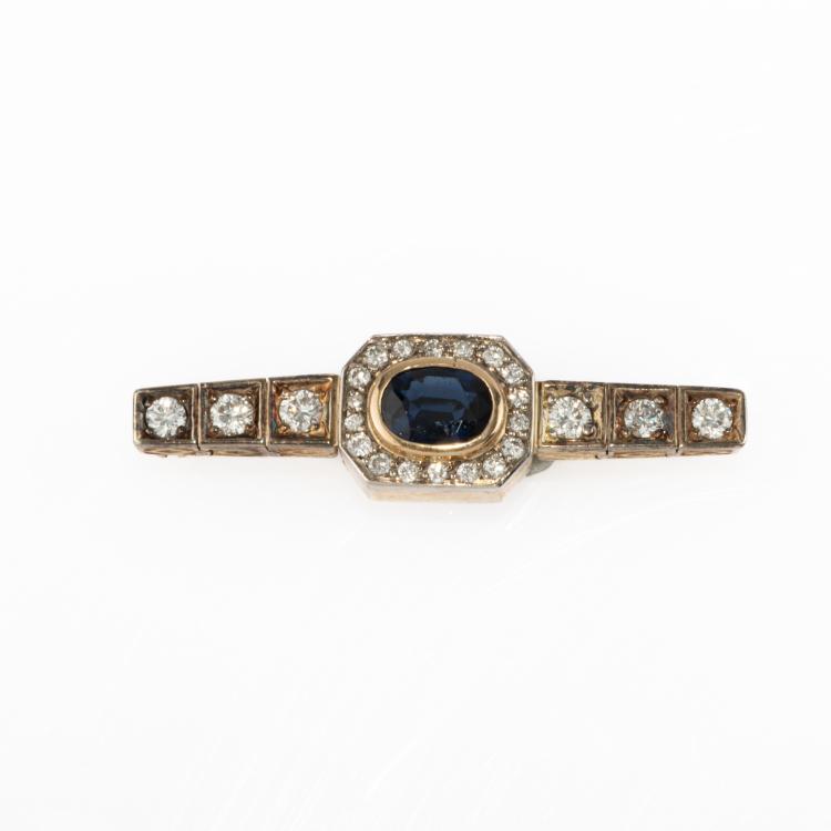 Bild 1 zu Objekt, Brooch with sapphire and diamonds, 182D 1091
