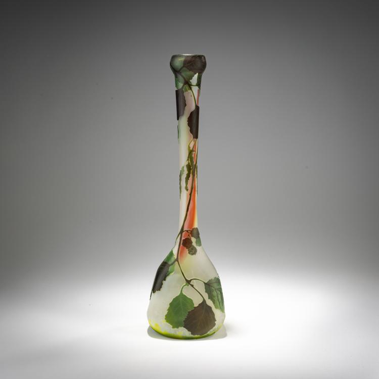 Hauptbild zu Objekt, Enghalsvase 'Noisettiers', um 1910, Legras & Cie., Saint-Denis, 182A 160