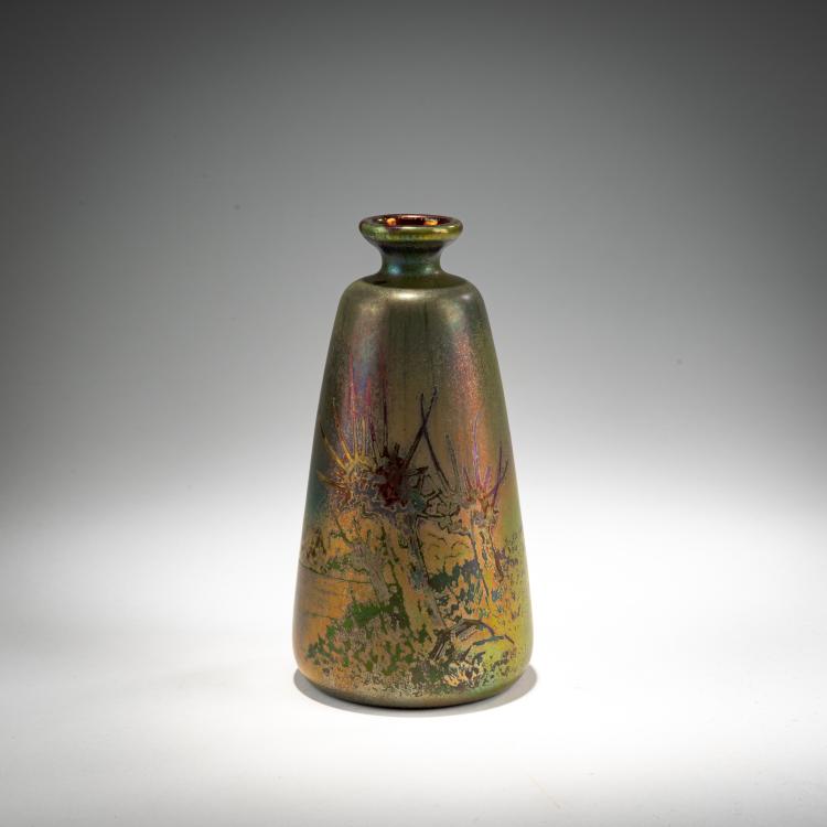Hauptbild zu Objekt, Kleine Vase 'Arbres', um 1890, J&eacute;r&ocirc;me Massier, Massier, J&eacute;r&ocirc;me Fils, Vallauris, 182A 347