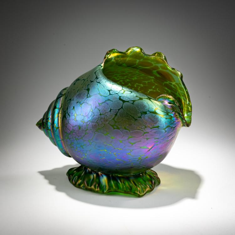 Hauptbild zu Objekt, 'Papillon'-Muschelvase, 1898, L&ouml;tz Wwe., Klosterm&uuml;hle / Loetz, Klastersky Mlyn, 182A 191