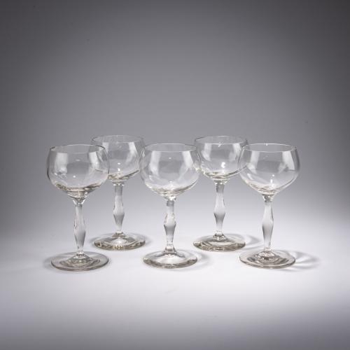 Five southern wine glasses, 1901