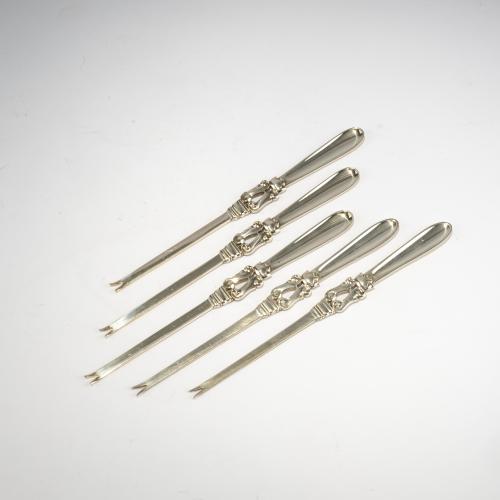Five lobster forks 'Konge' - 'Acorn', 1915