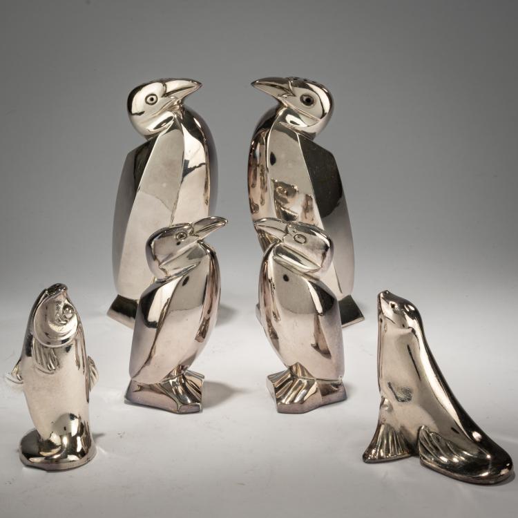Bild 1 zu Objekt, Sechsteiliges Gew&uuml;rzset, um 1920, &Eacute;douard Marcel Sandoz (im Stile von), Christofle, Paris, 182A 438