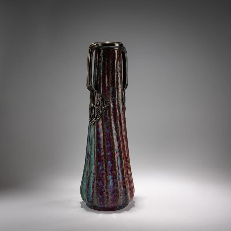 Bild 1 zu Objekt, Henkelvase mit Zinnmontierung, um 1900, Pierre-Adrien Dalpayrat, Dalpayrat, Bourg-la-Reine, 182A 336