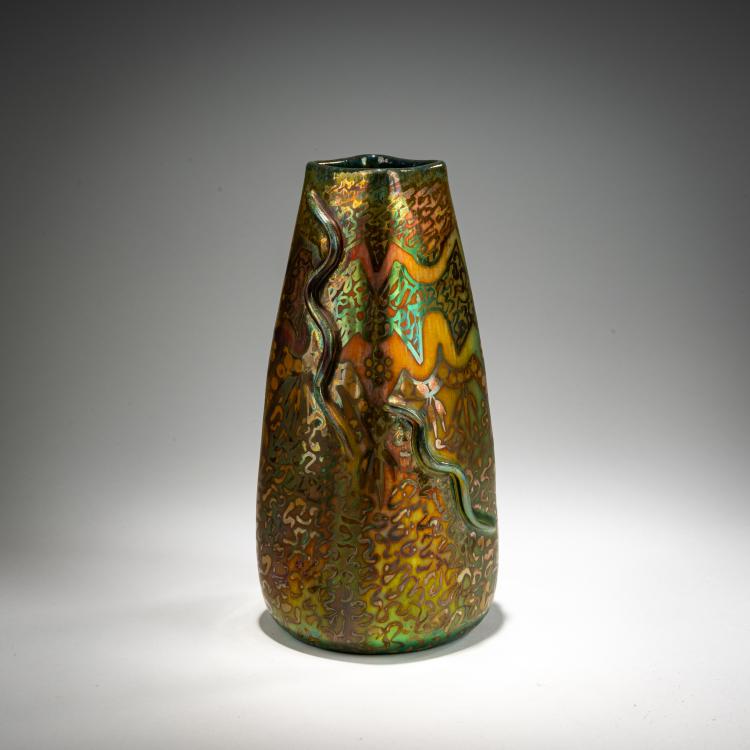 Hauptbild zu Objekt, Vase mit Schlangen, um 1890, J&eacute;r&ocirc;me Massier, Massier, J&eacute;r&ocirc;me Fils, Vallauris, 182A 349