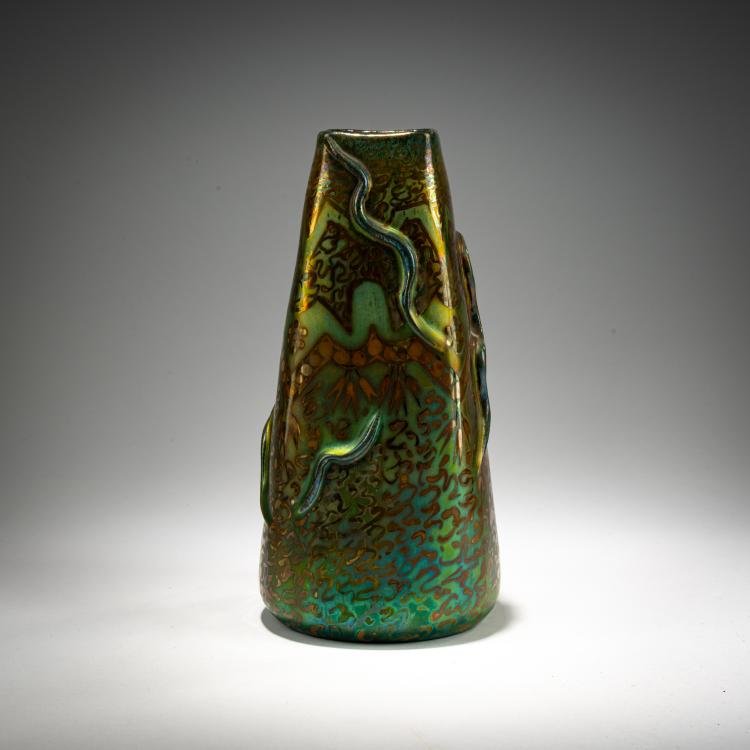Bild 2 zu Objekt, Vase mit Schlangen, um 1890, J&eacute;r&ocirc;me Massier, Massier, J&eacute;r&ocirc;me Fils, Vallauris, 182A 349