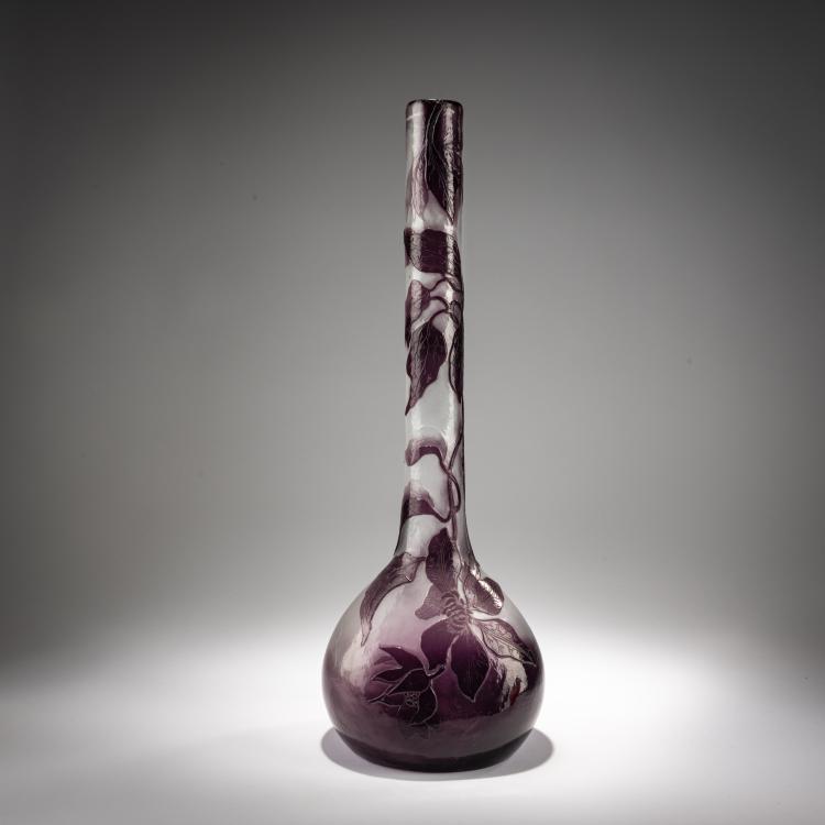 Hauptbild zu Objekt, Tall vase 'Cl&eacute;matites', c. 1900, Emile Gall&eacute;, Gall&eacute;, Nancy, 182A 93