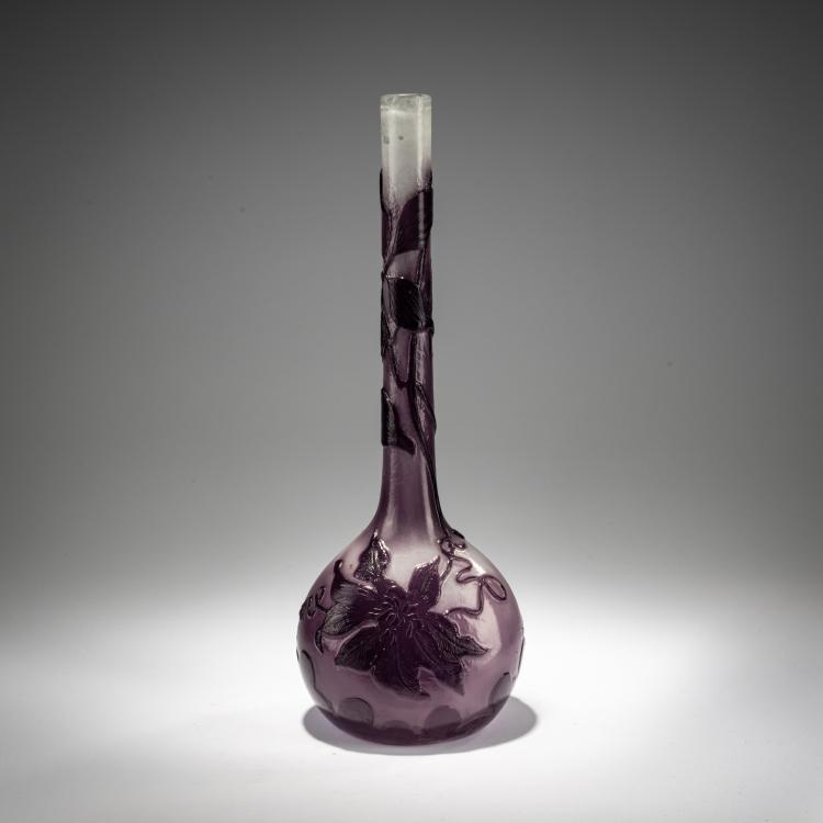 Hauptbild zu Objekt, Tall vase 'Clematites', c. 1900, Emile Gall&eacute;, Gall&eacute;, Nancy, 182A 94