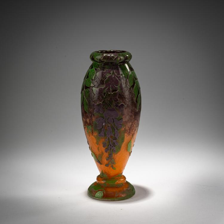Hauptbild zu Objekt, Baluster vase 'Glycines', c. 1910, Daum Fr&egrave;res, Nancy, 182A 50