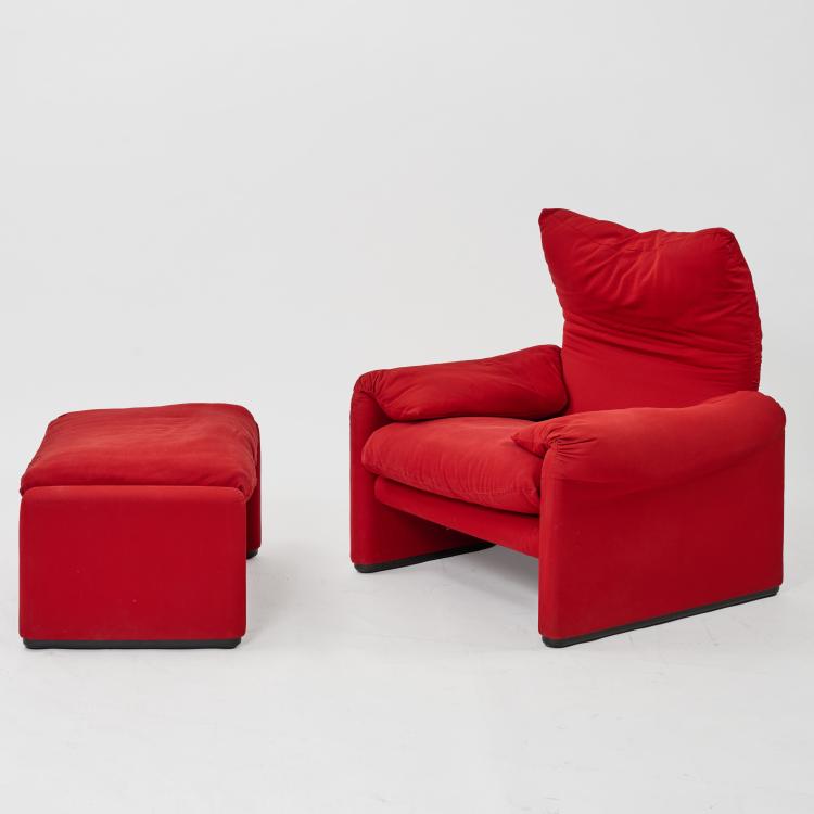 Bild 1 zu Objekt, Sessel mit Ottoman 'Maralunga', 1973 (Entwurf), Vico Magistretti, Cassina, Mailand / Milan, 183A 465