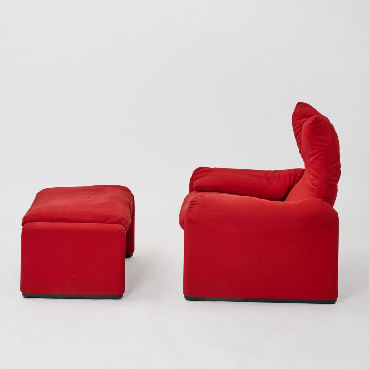 Bild 2 zu Objekt, Sessel mit Ottoman 'Maralunga', 1973 (Entwurf), Vico Magistretti, Cassina, Mailand / Milan, 183A 465