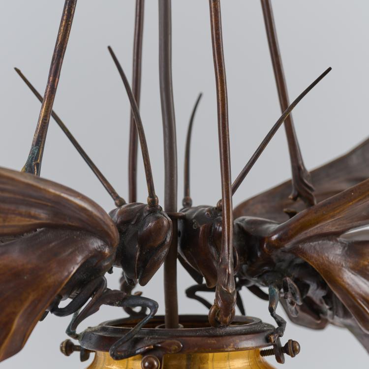 Bild 4 zu Objekt, Ceiling light 'Dragonflies' glass lampshade 'with stripes and spots', c. 1903, Koloman (Umkreis) Moser, &Ouml;sterreich / Austria, 