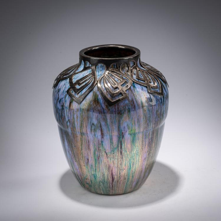 Bild 1 zu Objekt, Emailvase mit Silbermontierung, um 1901-03, Jakab Rapoport, La Maison Moderne, Paris, 182A 447
