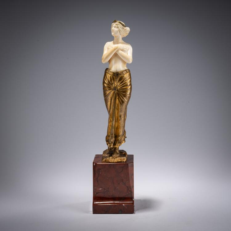 Bild 4 zu Objekt, Chryselephantin-Figur 'Odaliske', um 1895, Eug&egrave;ne Barillot, 182A 250