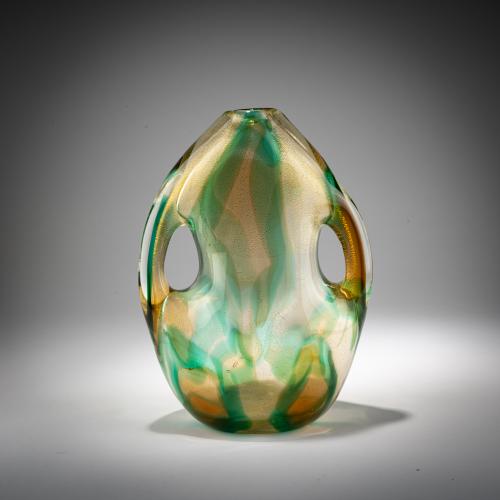 Henkelvase 'Macchie ambra verde', 1952