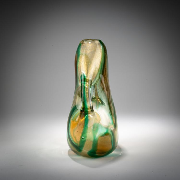 Bild 1 zu Objekt, Henkelvase 'Macchie ambra verde', 1952, Archimede Seguso, Seguso, Archimede, Murano, 