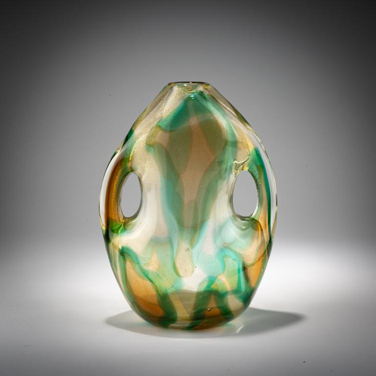 Bild 2 zu Objekt, Henkelvase 'Macchie ambra verde', 1952, Archimede Seguso, Seguso, Archimede, Murano, 