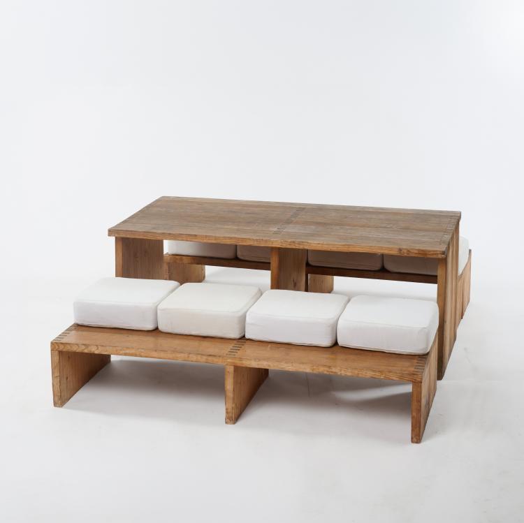 Bild 8 zu Objekt, 'Rotis-Serie' table, two benches, folding chair, 1971/72, Otl Aicher, Aicher, Otl, 182C 772