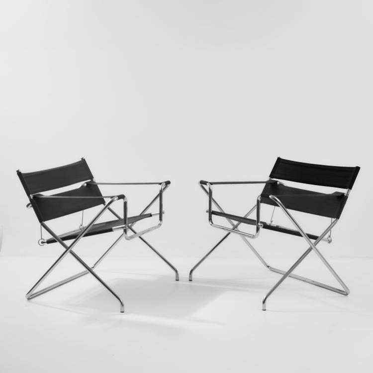 Hauptbild zu Objekt, Two 'D4' folding chairs, 1926/27 (design), Marcel Breuer, Tecta, Lauenf&ouml;rde, 182C 739