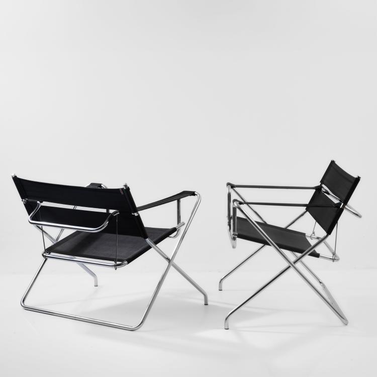 Bild 1 zu Objekt, Two 'D4' folding chairs, 1926/27 (design), Marcel Breuer, Tecta, Lauenf&ouml;rde, 182C 739