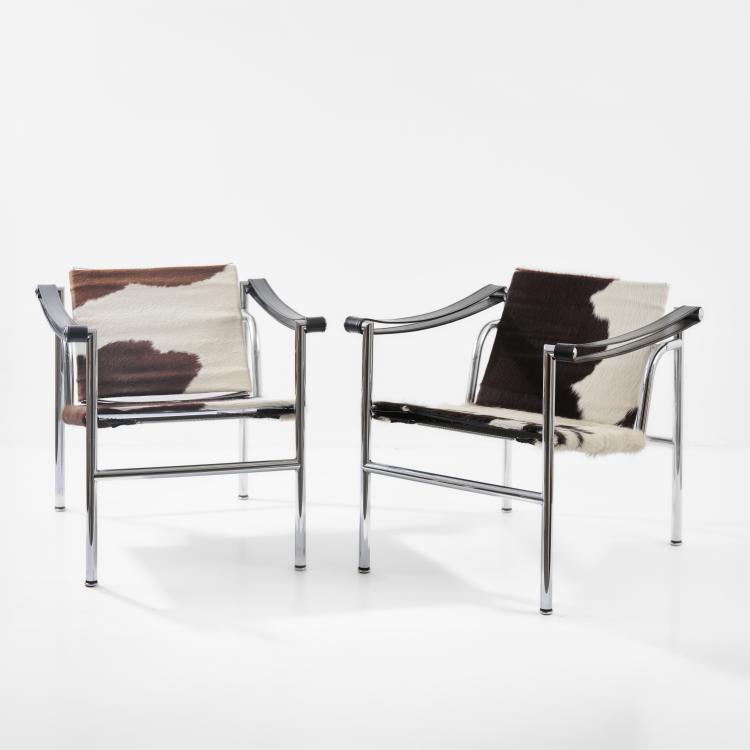 Hauptbild zu Objekt, Two armchairs 'LC 1', 1928 (design), Pierre Jeanneret,Charlotte Perriand,Le Corbusier Charles-&Eacute;douard Jeanneret-Gris, Cassina, Mailand / Milan, 182C 745