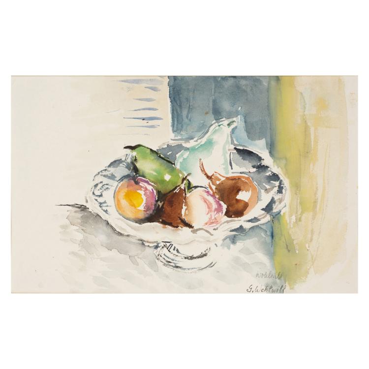 Hauptbild zu Objekt, 'Stillleben mit Fruchtschale', wohl 1950er Jahre, Gretchen Wohlwill, 183C 857