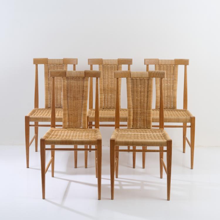 Hauptbild zu Objekt, Five 'H2127' chairs, 1963 (design), Rudolf Frank, Schnaidt, Lukas, Steinheim/Murr, 182C 768
