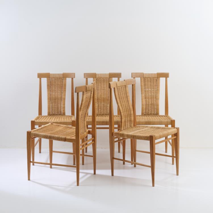 Bild 1 zu Objekt, Five 'H2127' chairs, 1963 (design), Rudolf Frank, Schnaidt, Lukas, Steinheim/Murr, 182C 768