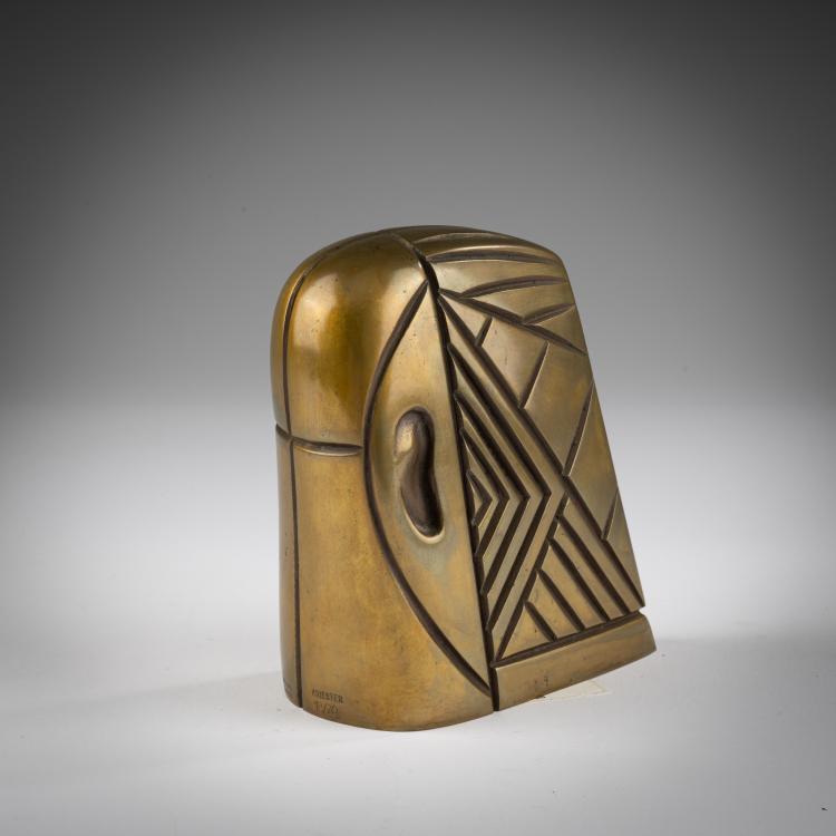 Bild 1 zu Objekt, Skulptur 'Berliner Kopfzeichen' (kleine Ausf&uuml;hrung), 1984/85	, Rainer Kriester, Giesserei Zimmer, Hermannsburg, 183C 818