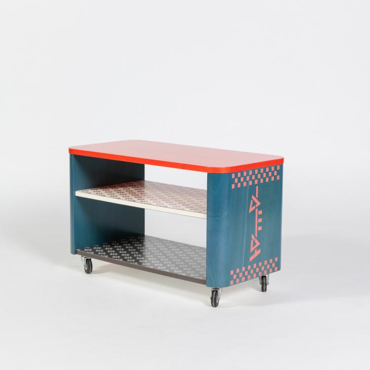 Hauptbild zu Objekt, Regal auf Rollen 'Bora-Bora' aus der 'Easy Home' Kollektion, 1995 (Entwurf), Alessandro Mendini, Memphis, Mailand / Milan, 182C 942