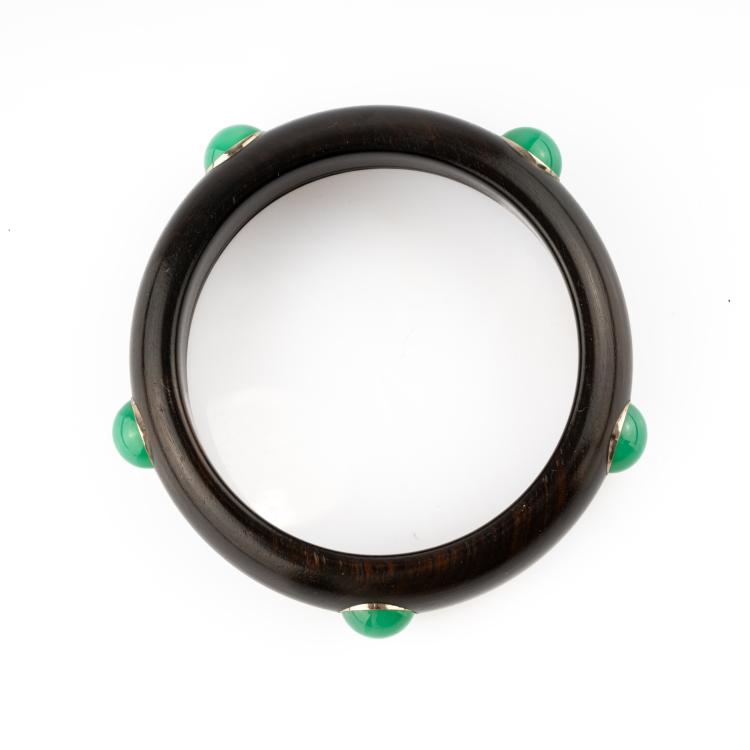Bild 1 zu Objekt, Bracelet with chrysoprase cabochons, 1987, Hahlen, Maria, D&uuml;sseldorf / Dusseldorf, 182D 1120