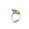 Navette ring with diamonds